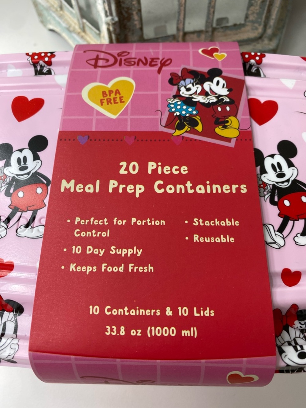 Disney Pink Minnie & Mickey 20-Piece Meal Prep Containers Set - Picture 2 of 3